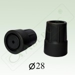 Наконечник для трости и костылей, р. 28 мм 1 шт арт. Нк28 черный