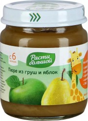 Пюре Расти большой груша яблоко 100 г