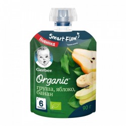 Пюре Gerber Органик груша яблоко банан 90 г
