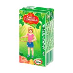 Сок для детей, Сады Придонья 125 мл яблоко персик с мякотью без сахара с 5 мес