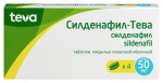 Силденафил-Тева, таблетки покрытые пленочной оболочкой 50 мг 4 шт