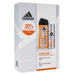 Набор подарочный для мужчин, Adidas (Адидас) 150 мл + 250 мл Экшн 3 драй макс дезодорант-антиперспирант адипауэр спрей + гель для душа