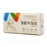 Маска медицинская одноразовая, 50 шт 3-х слойная на резинках Сенс зеленая 2400003675805