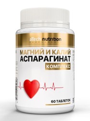 Магний и калий аспарагинат aTech Nutrition комплекс 60 шт. табл. 1000 мг
