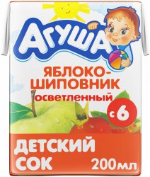 Сок Агуша яблоко шиповник без сахара с 5 мес 200 мл