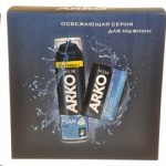 Набор подарочный для мужчин, Arko (Арко) Кул пена для бритья 200 мл + мыло туалетное освежающий эффект 90 г