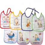 Слюнявчик, Бусинка 7 шт арт. 1071 набор Неделька клеенчатый